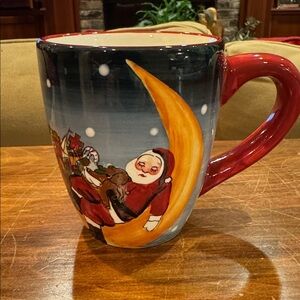 NEW David Carter Brown Holiday 2002 Mug Santa Asleep Moon Sack of Toys Christmas